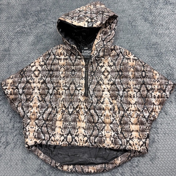 THINK ROYLN Jackets & Blazers - Think Royln Snakeskin Print Quilted Wingman Poncho size XS/S